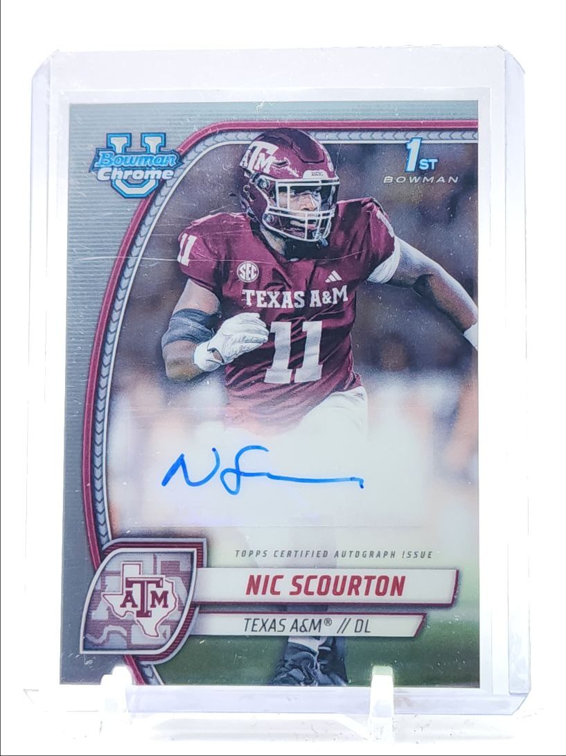 NIC SCOURTON 2024 BOWMAN UNIVERSITY CHROME 1ST AUTOGRAPH AUTO Q3193