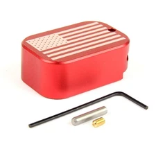 RED Flag Engraved Weighted  Magazine Base Pad for Glock 9mm .357 .40 .45GAP