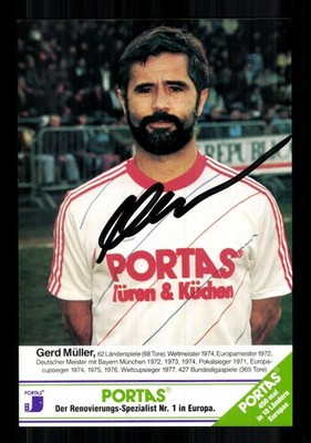 Gerd Müller Autogrammkarte DFB Weltmeister 1974 Original Signiert+G 50671