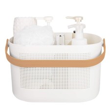 Plastic Portable Shower Caddy Basket, Storage Organizer with Handle, Yellow Bo