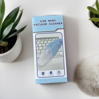 USB Mini Desk Blue Vacuum Cleaner | Small Desk Crumb Cleaner | Novelty Gadget