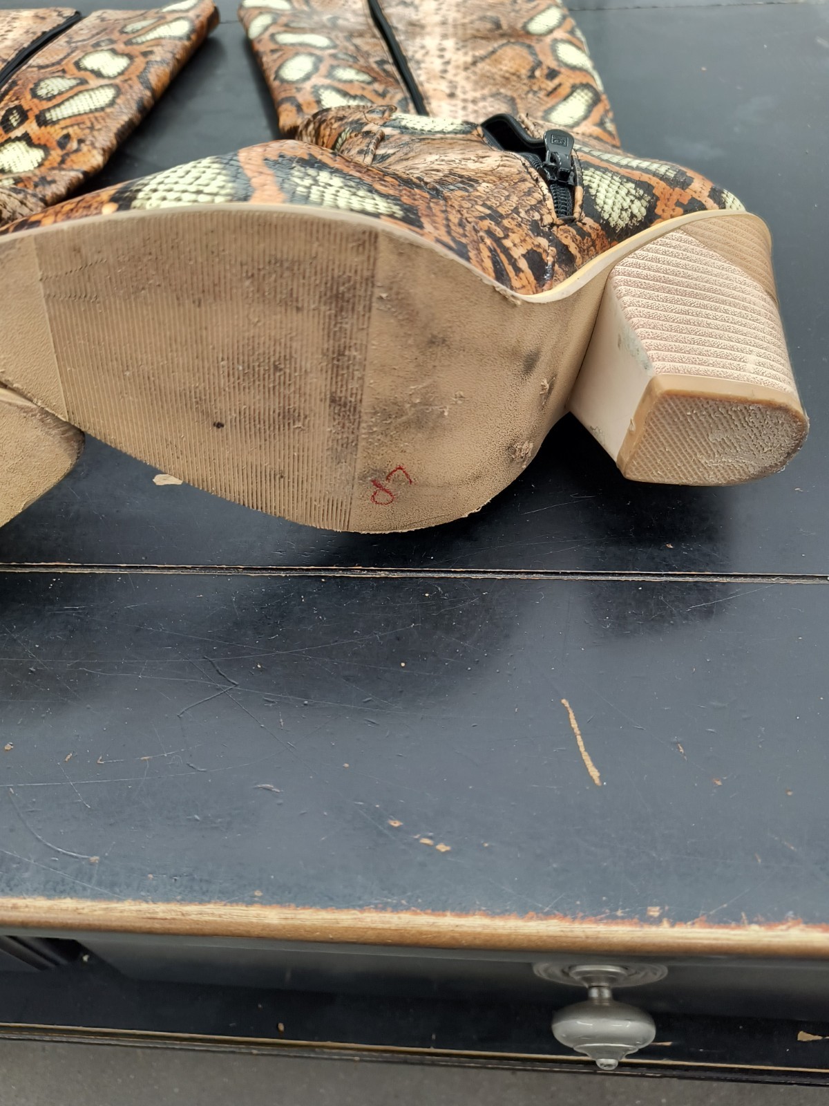 Women's Custom Knee High Python-Embossed Leather?… - image 2