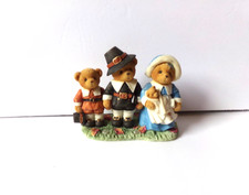 Enesco Cherished Teddies Thanksgiving Isaac, Jeremiah, And Temperance EUC