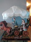 Multicolor Porcelain Romantic Horse-Drawn Carriage Sculpture Figurine — photo 1