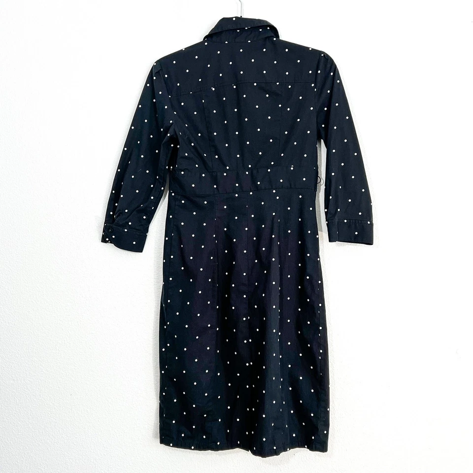 Express Polka Dot Shirt Dress Womens 6 Babydoll Work Office Career Casual Cute - Image 3 of 4