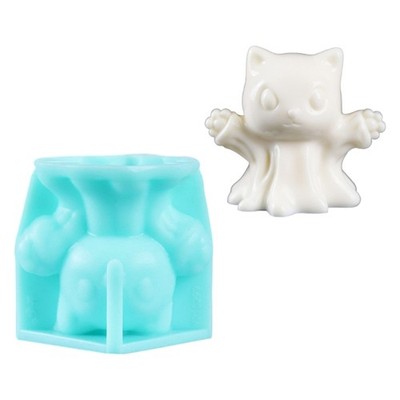 Easy Demolding Silicone Kitten Custard Molds for Puddings Ice Creams Creation