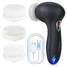 Facial Cleansing Brush Face Scrubber: 3 in 1 Bi-Directional Electric Spin Brush 