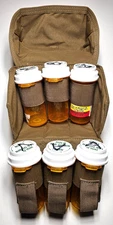 FirstSpear Tactical 6 Pill Bottle Holder Coyote pouch Medicine Carrier Med Belt