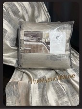 3 PC Hotel Collection Broken Stripe F/Queen Duvet Cover, 2 Standard Shams Gray