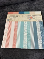 Graphic 45 Cafe Parisian Patterns and Solids Chip board Sticker Sheet +