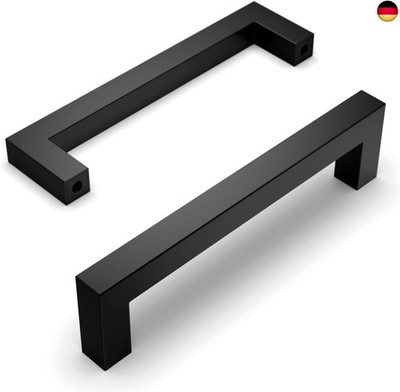 Amerdeco 10 Stück Möbelgriffe Edelstahl Schwarz Schrankgriffe Küchengriffe 12