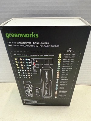 New Greenworks 4V Wireless Screwdriver Kit 27pc GREEN