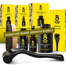 Signature Beard Growth Kit - Derma Roller, Beard Growth Oil, Beard Growth Vit...