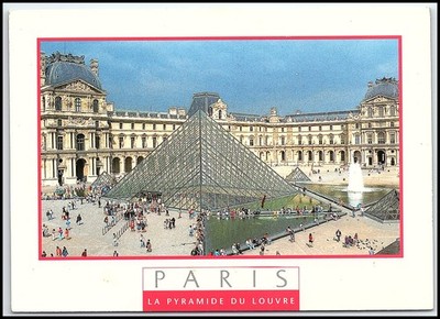 PARIS La Pyramide du Louvre Museum Postkarte I. M. Pei Architektur Franc... К049