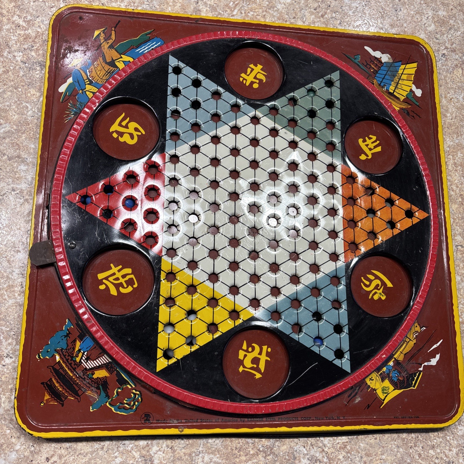 VTG Ranger Steel Marble Chinese Checkers metal rotating board, Less ...