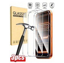 3 Pack iPhone 17 16 15 14 13 12 11 8 7 Pro Max Tempered Glass Screen Protector