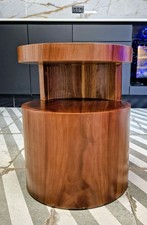 Dwell Circular Wood Veneer Coffee Table With Shelf - General Wear & Scratches