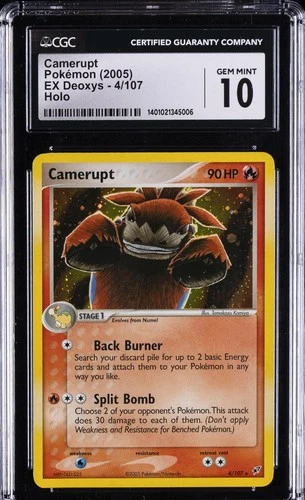 2005 POKEMON EX DEOXYS HOLO #4/107 CAMERUPT CGC 10 GEM MINT