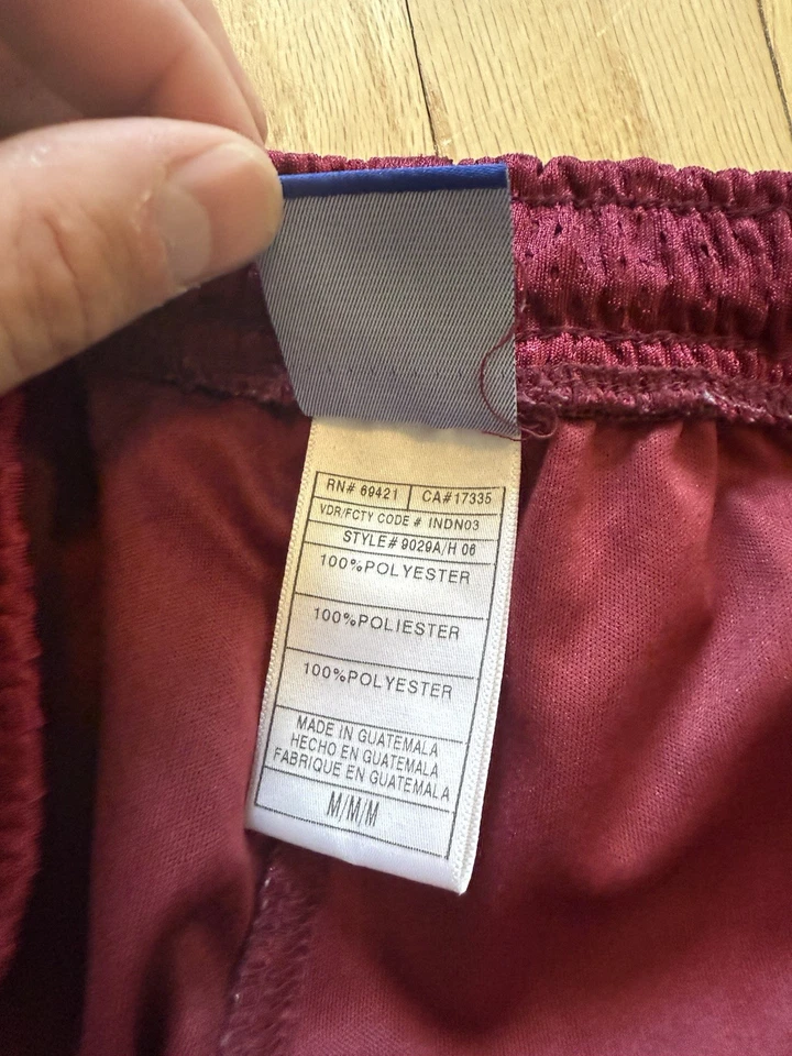 Pantalones Cortos Reebok NFL Team Apparel Washington Redskins Granate Para Hombres M Malla Cordón Foto 4 de 4