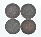 Lot of 4 STRONG Liberty 1889 1887 1880 1883 Indian Head Cent Lot *064