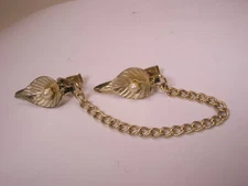 7-5" Leaf Faux Pearl Vintage Sweater Dress Scarf Clip sc03