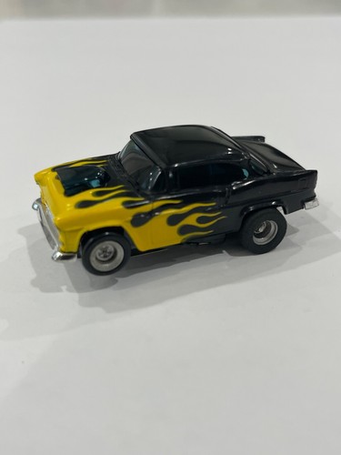 Aurora AFX Magna Sonic '55 Chevy Bel Air Black Lite Yellow Flames......Excellent
