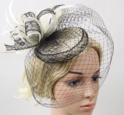 STUNNING BLACK \u0026 CREAM FASCINATOR WITH 