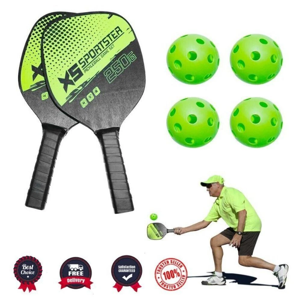Pickleball XS Sport Paddle Set with 2 Rackets 4 Balls and Carry Bag Ships from USA CA