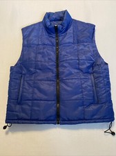 Vintage Y2K Gap Puffer Vest Large L Blue Full Zip Women  s Pockets