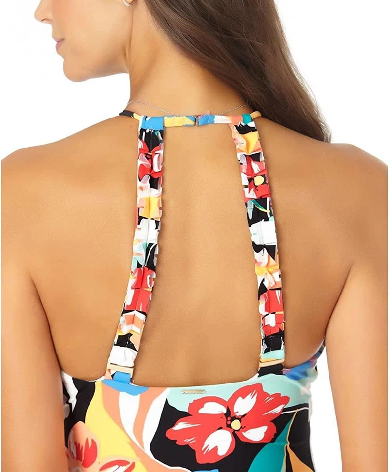 Anne Cole 283505 Modern Blooms HIGH Neck ONE Piece, Size 6 - Image 2 of 3