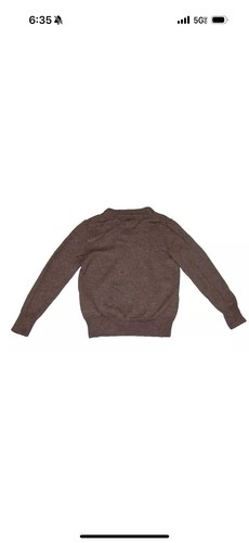 Polo Ralph Lauren Boys Size 5 Brown 100% Merino Wool V Neck Sweater - Picture 2 of 3