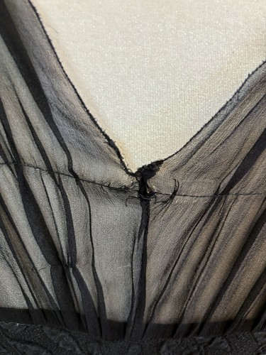 Alberta Ferretti Sheer Panel Black Midi Dress US 10, IT 44 - Picture 6 of 13
