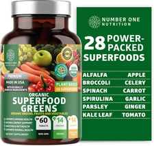 Certified Organic Superfood Greens [28 Powerful Ingredients] Natural Super Green