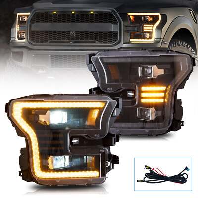 Paar LED Scheinwerfer Für 2015 2016 2017 Ford F-150 2016-2021 SVT-Raptor Startup