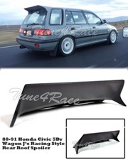 For 88-91 Honda Civic Wagon 5dr Js Racing Rear Roof Spoiler Wing Body Kit Ef