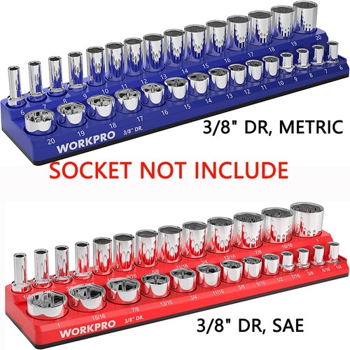 WORKPRO 1/2 -Inch SAE/ Metric Magnetic Socket Organizer Socket not Included NEW - Picture 19 of 19