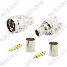 10x N Type Crimp Male Plug Connector Solder For RG8 RG214 RG213 LMR400 Cable New