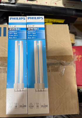 NEW  LOT OF (2) ORIGNAL PHILIPS PL-L 18W/840/4P NIB