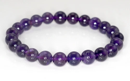 8MM AMETHYST GEMSTONE GRADE A PURPLE ROUND 8MM LOOSE BEADS 15inch - Picture 3 of 5
