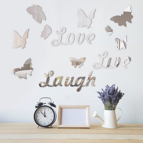 Wall Sticker Live Laugh Love Flower Butterfly Quotes Wall Decals Wall Art Mural. - Picture 9 of 18