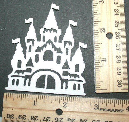5 small CASTLE cardstock paper die cut embellishments scrapbook / card ...