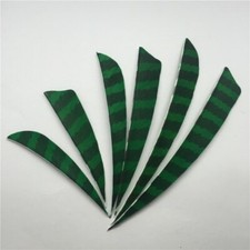 50pcs 3" 4" 5" Striped Green Arrow Feathers Archery Fletches Fletching Feather