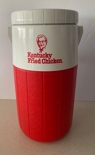 Termo grande vintage Coleman KFC Kentucky pollo frito rojo blanco