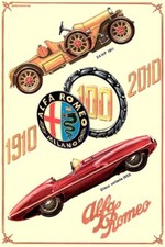 Poster Manifesto Locandina Pubblicità Automobili Stampa Vintage Alfa Romeo Italy