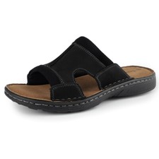 Mens Slip On Fisherman Sandals Memory Foam Mules Leather Casual Summer Shoes