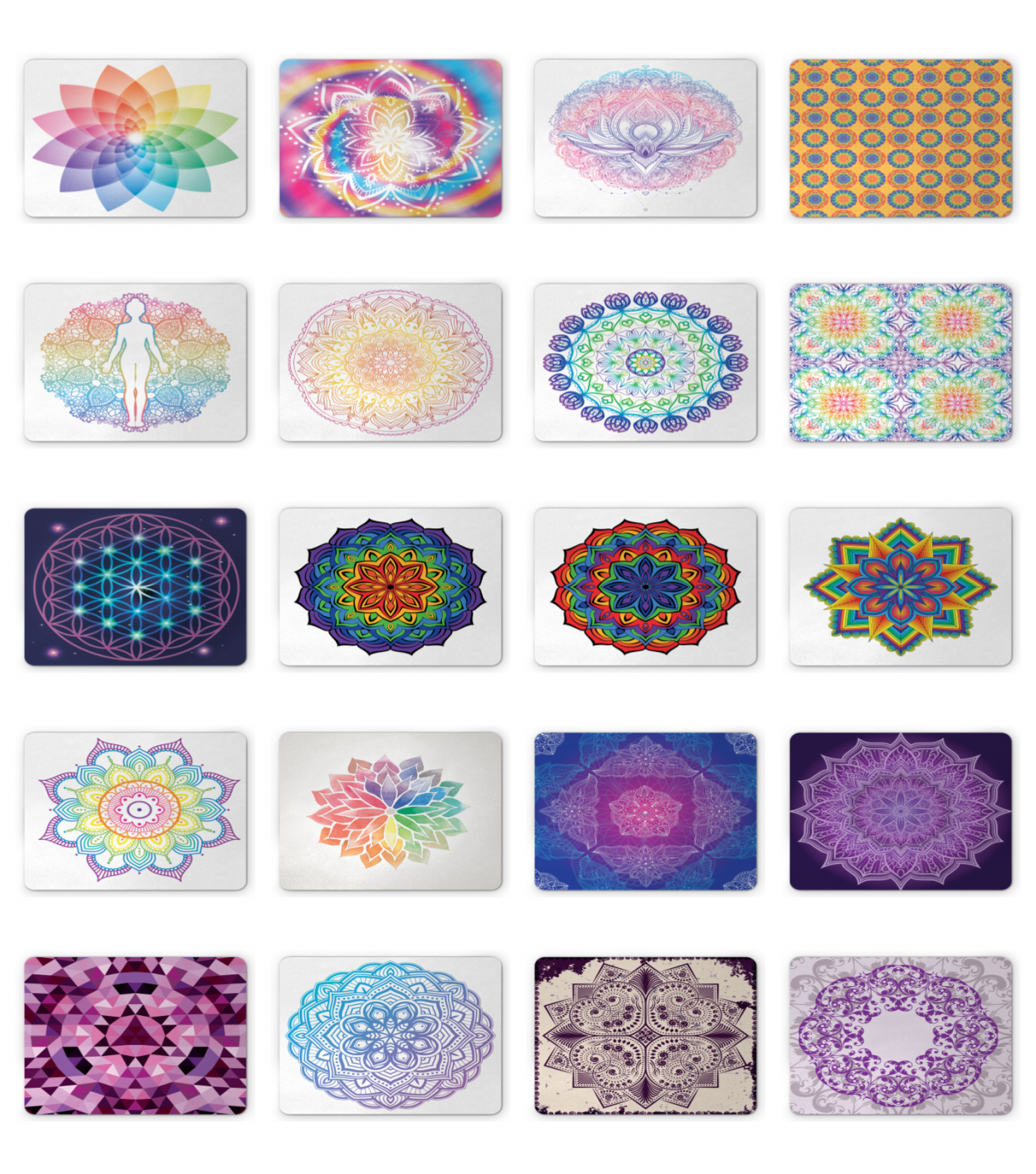 Ambesonne Mandala Bloom Mousepad Rectangle Non-Slip Rubber