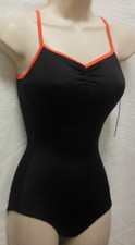 Body Wrappers P624 Black Cayenne Camisole contrast straps child/ladies leotard