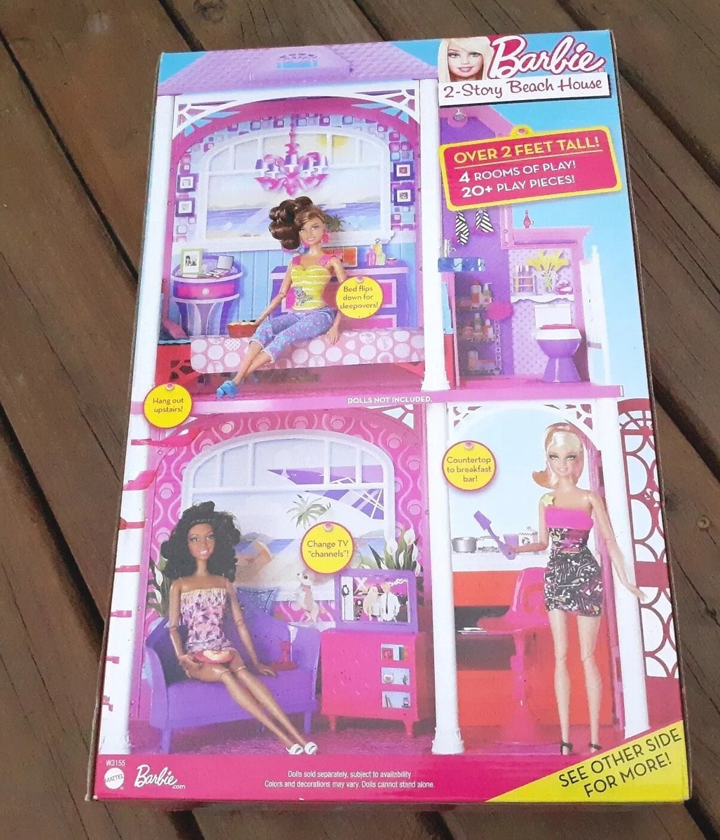 Barbie Doll House Stories With Toys And Dolls 3-Story Rooms