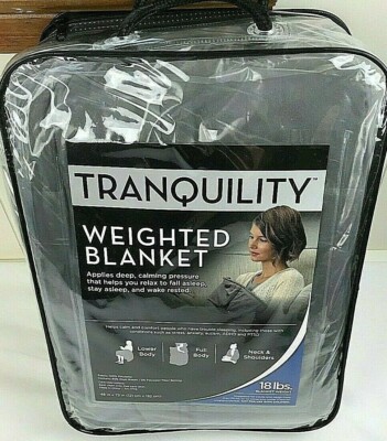 Tranquility 18lb Weighted Blanket Gray Twin Size 48" X 72" Adult