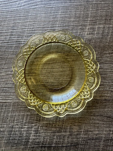 VTG 1930’s Amber Depression Federal Glass Mayfair Pattern Saucer Plate